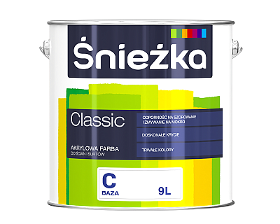 Śnieżka CLASSIC VOPSEA ACRILICĂ SUPERLAVABILĂ PENTRU PEREȚI ȘI TAVANE
BAZA DE COLORARE
